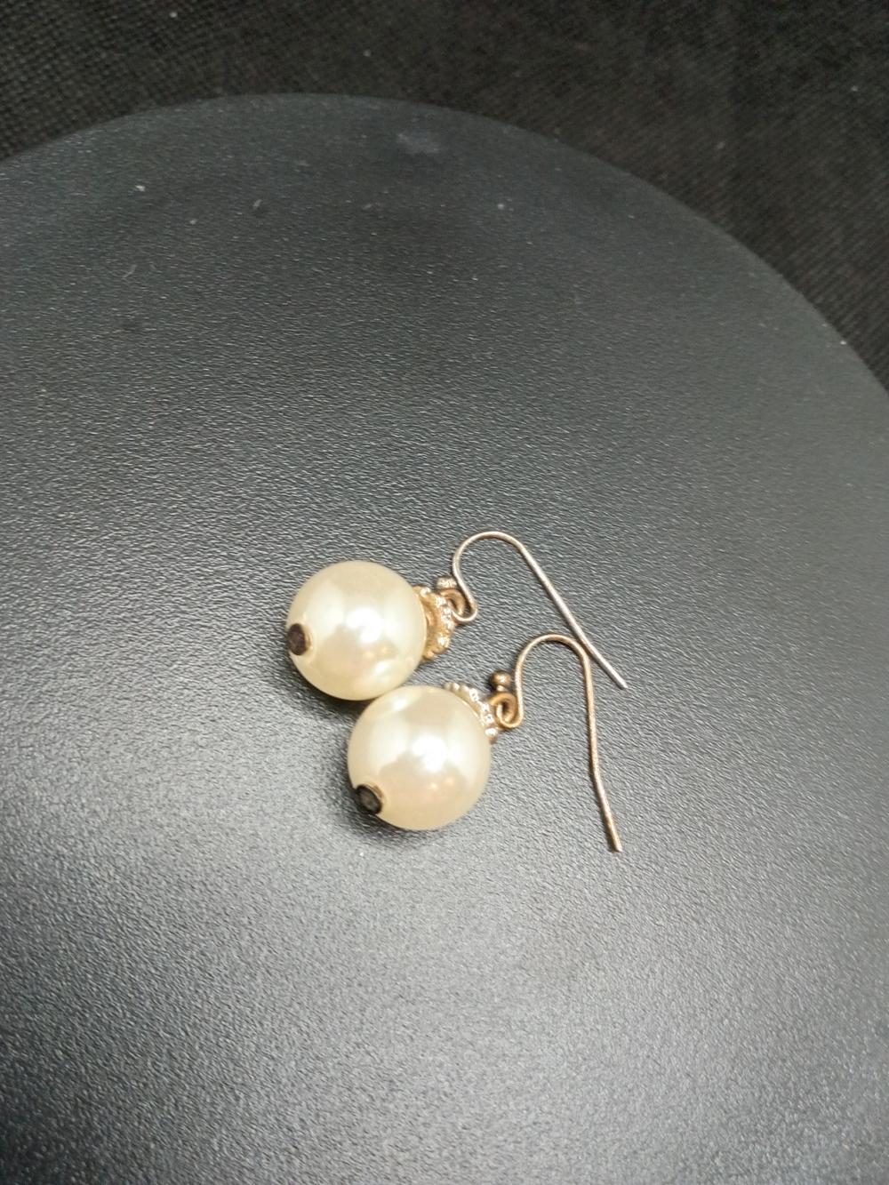Cream Pearl Drop Earrings with Gold Hooks